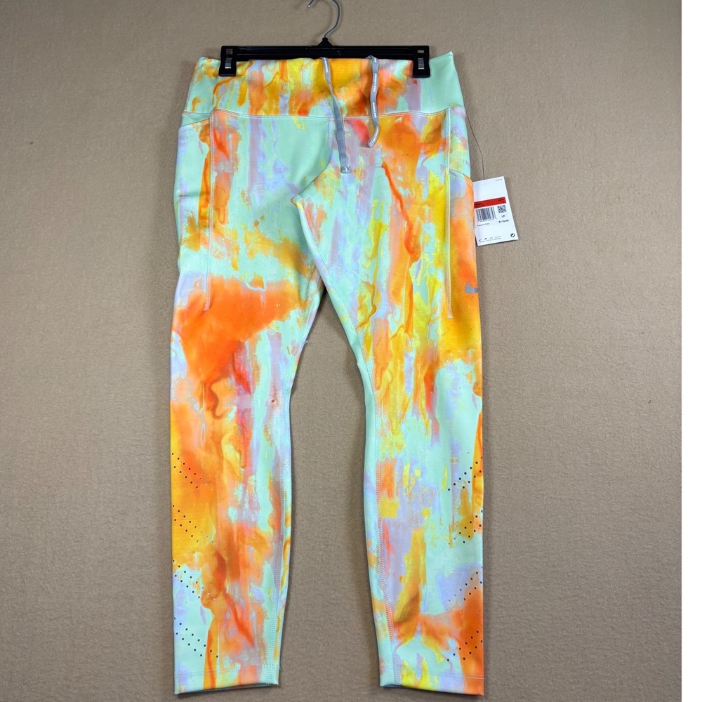 Nike Epic Luxe 7/8 Running Tights Womens Large Multi Color DM7716-379 NEW
